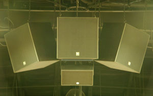 POGO-aligned loudspeaker cluster at Derwood Bible Church