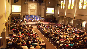 First service in the renovated sanctuary at FBC Midland