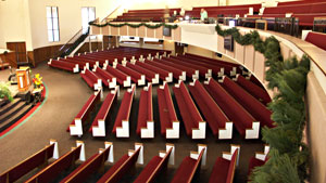 View of sanctuary from house left at TPC Memphis